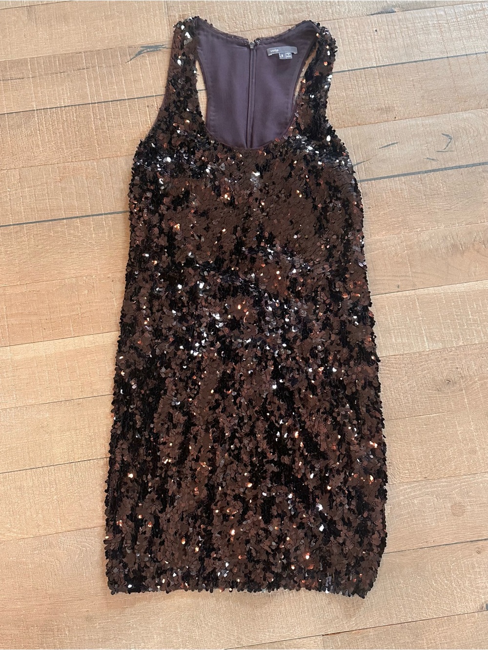 Vince Brown Sequin Mini Dress